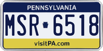PA license plate MSR6518