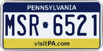 PA license plate MSR6521