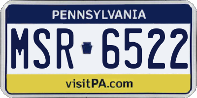 PA license plate MSR6522