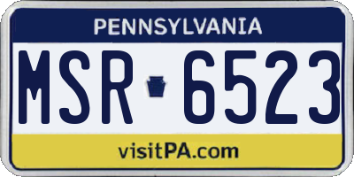PA license plate MSR6523