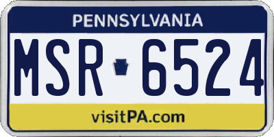 PA license plate MSR6524