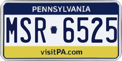 PA license plate MSR6525