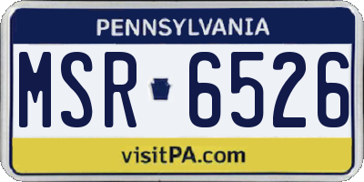 PA license plate MSR6526