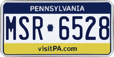 PA license plate MSR6528
