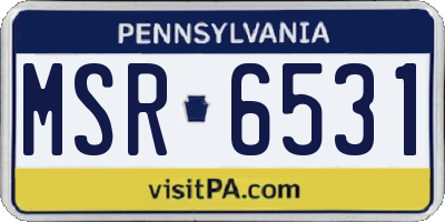 PA license plate MSR6531