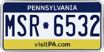 PA license plate MSR6532