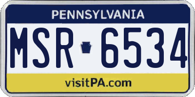 PA license plate MSR6534