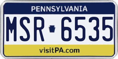 PA license plate MSR6535