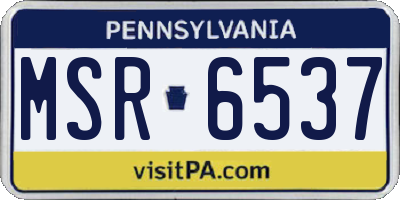 PA license plate MSR6537