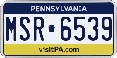 PA license plate MSR6539