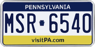 PA license plate MSR6540
