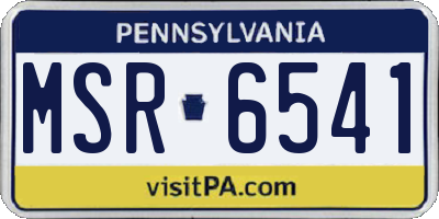 PA license plate MSR6541