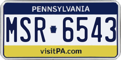 PA license plate MSR6543