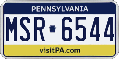 PA license plate MSR6544