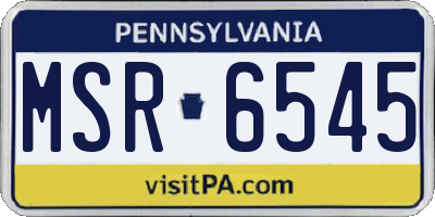PA license plate MSR6545