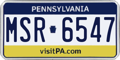 PA license plate MSR6547