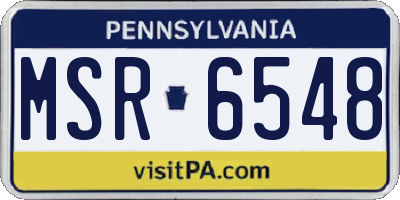 PA license plate MSR6548