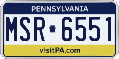PA license plate MSR6551