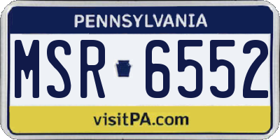 PA license plate MSR6552