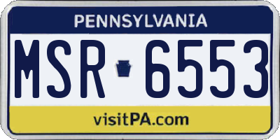 PA license plate MSR6553