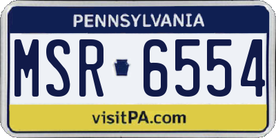 PA license plate MSR6554