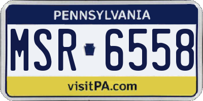 PA license plate MSR6558