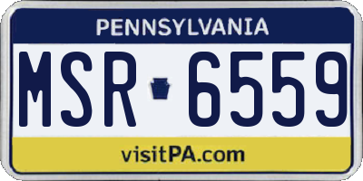 PA license plate MSR6559