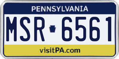 PA license plate MSR6561