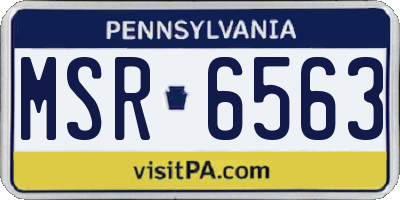 PA license plate MSR6563