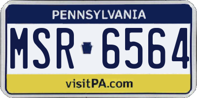 PA license plate MSR6564
