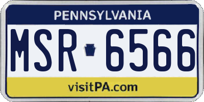 PA license plate MSR6566