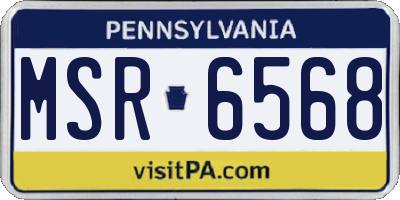 PA license plate MSR6568
