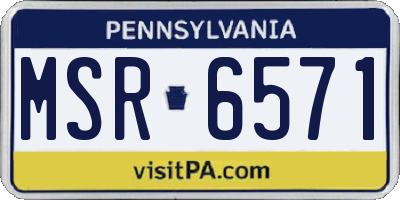 PA license plate MSR6571