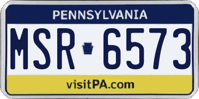 PA license plate MSR6573
