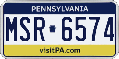 PA license plate MSR6574