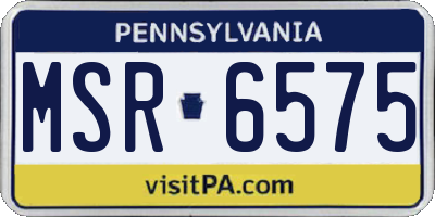 PA license plate MSR6575