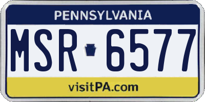 PA license plate MSR6577