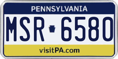 PA license plate MSR6580