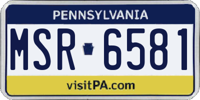 PA license plate MSR6581