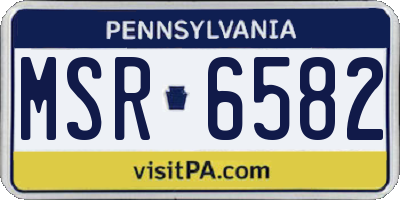 PA license plate MSR6582