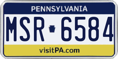 PA license plate MSR6584