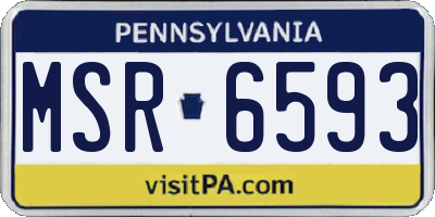 PA license plate MSR6593