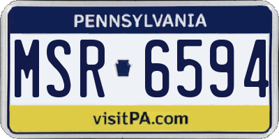 PA license plate MSR6594