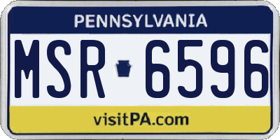 PA license plate MSR6596