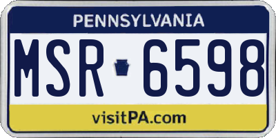 PA license plate MSR6598