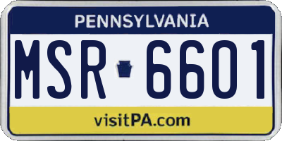 PA license plate MSR6601