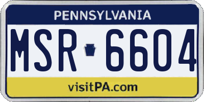 PA license plate MSR6604