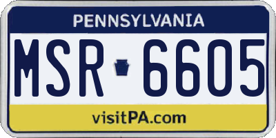 PA license plate MSR6605