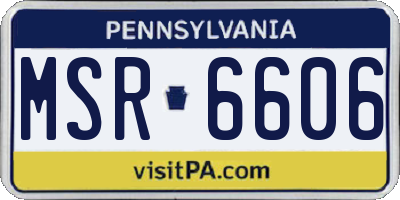 PA license plate MSR6606