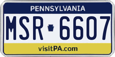 PA license plate MSR6607